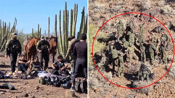 Detienen a 15 migrantes con camuflaje en el desierto de Sonora